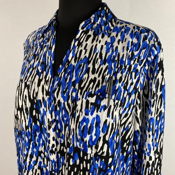 Talbots Nantucket Petites LP Multicolor Patterned Button Down Roll Tab Sleeves - Picture 3 of 12